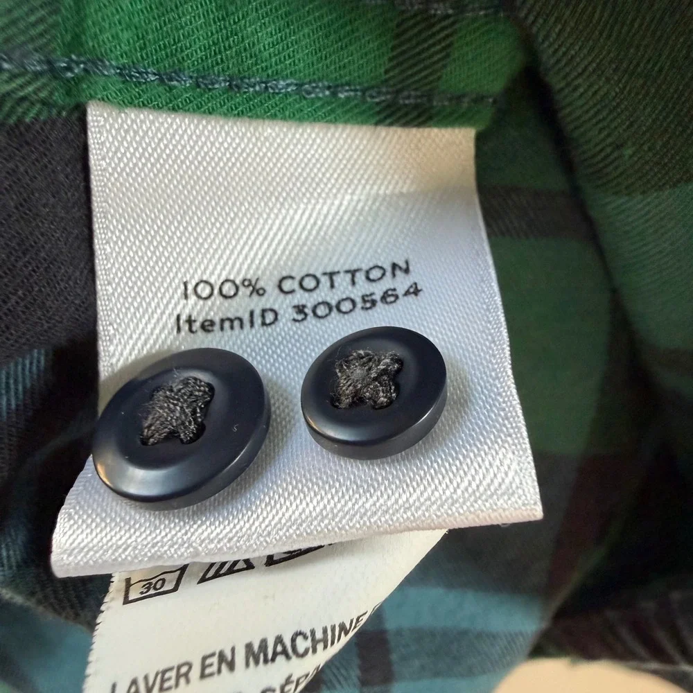 LL Bean Signature Slim Fit Button Down Shirt Mens XL Green Plaid Cotton 300564 - Picture 5 of 5